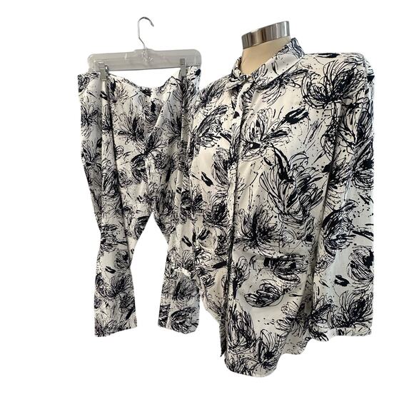 Lafayette 148 New York Stanton Slim Ankle Pant & Blouse in Delft 16-18 - Picture 1 of 16